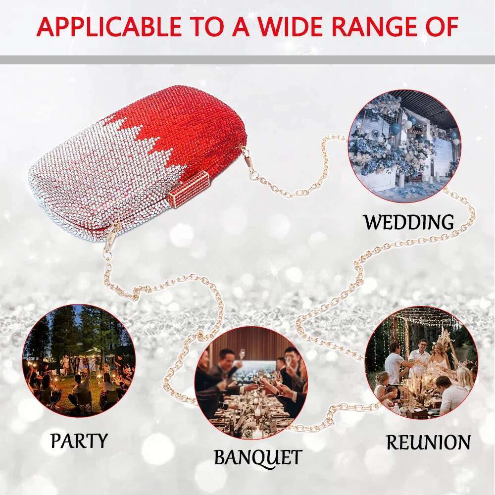 Latest Design Elegant Women purse Wedding Banquet Gift Crystal Clutch Multicolor Dia Gradient Dinner Bag designer bag women bag