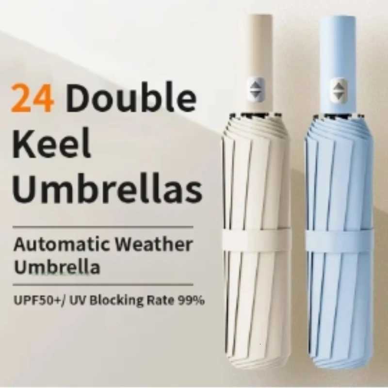 24 - Bone Umbrella Anti - UV Sunscreen for Mens Business Womens Use Wind - resistant Anti - UV UPF50 for TravelM251122