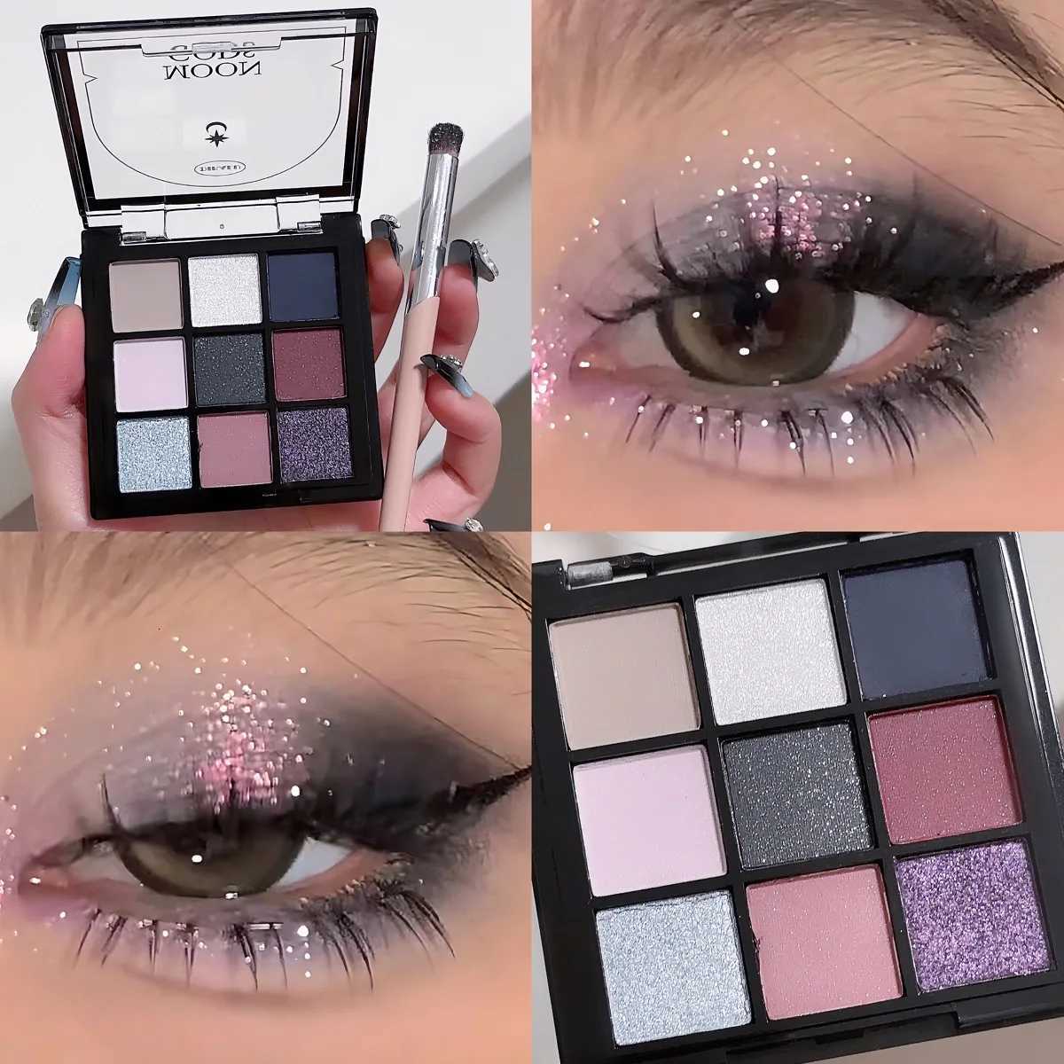 DIKALU New Utopia Moon Eye Shadow Tray Beads Matte Fine Flash Cold Tone Blue Purple Nine Palace Grid to Brighten the Sleeping SiT251122