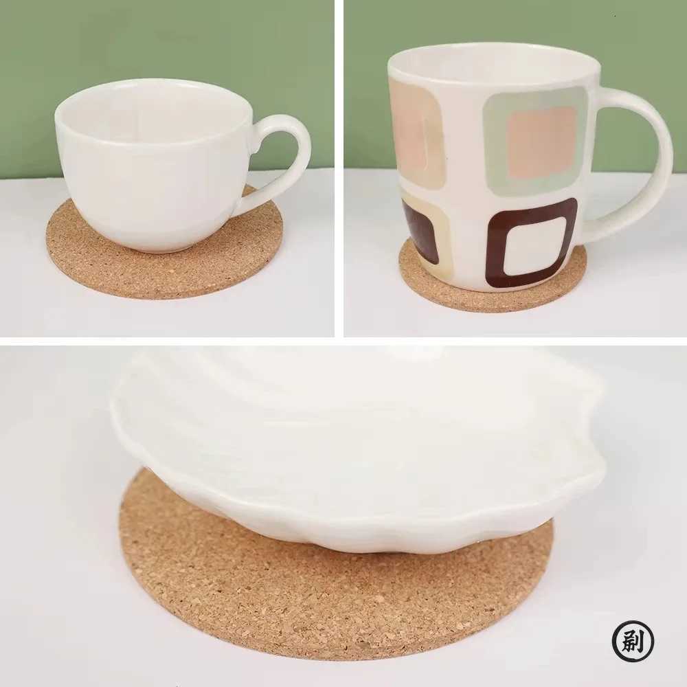 10PCS Cup Mat Natural Round Wooden Pad Durable Non-Slip Cork Coaster Tea Coffee Mug Drinks Holder for Table Decor DIY Tableware C251122