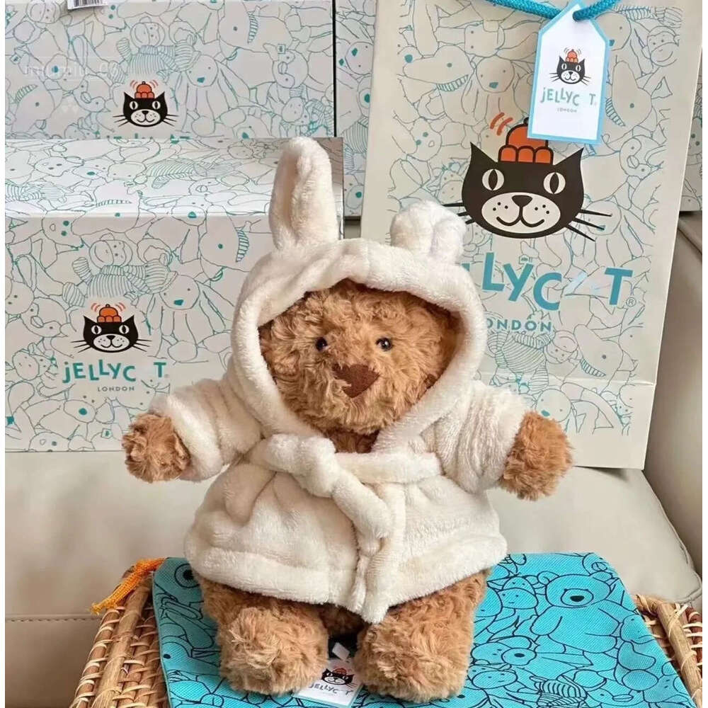 New Dolls Jelly cat Plush Children's plush 2 toys Bathrobe Outfit Stuffed Toy Bartholomew Bear 'Bumblebee' Soothing the Doll Gifts2025