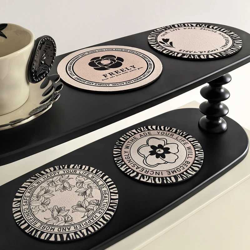 Round Silicone Cup Coasters Set Absorbent Heat Resistant Anti-Slip Insulation Pads for Coffee Tea Mugs C251122