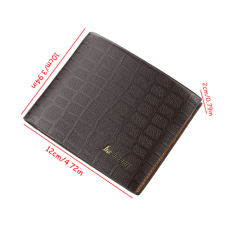 Bifold Slim Short Wallet For Mens PU Leather Purse ID Credit Card Holder Clutch Bag