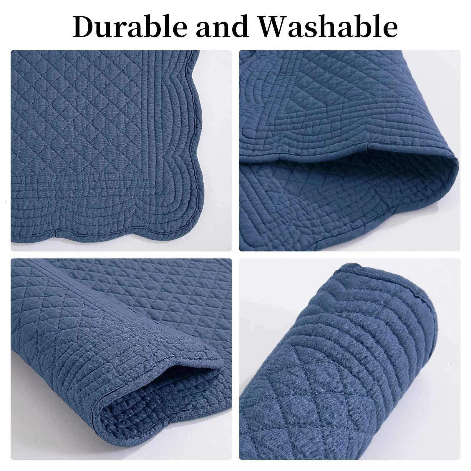 Quilted Placemats Washable-13x18 inches Rectangular Placemats for Kitchen Table-100 Cotton Fabric Rectangular Table Mats C251122