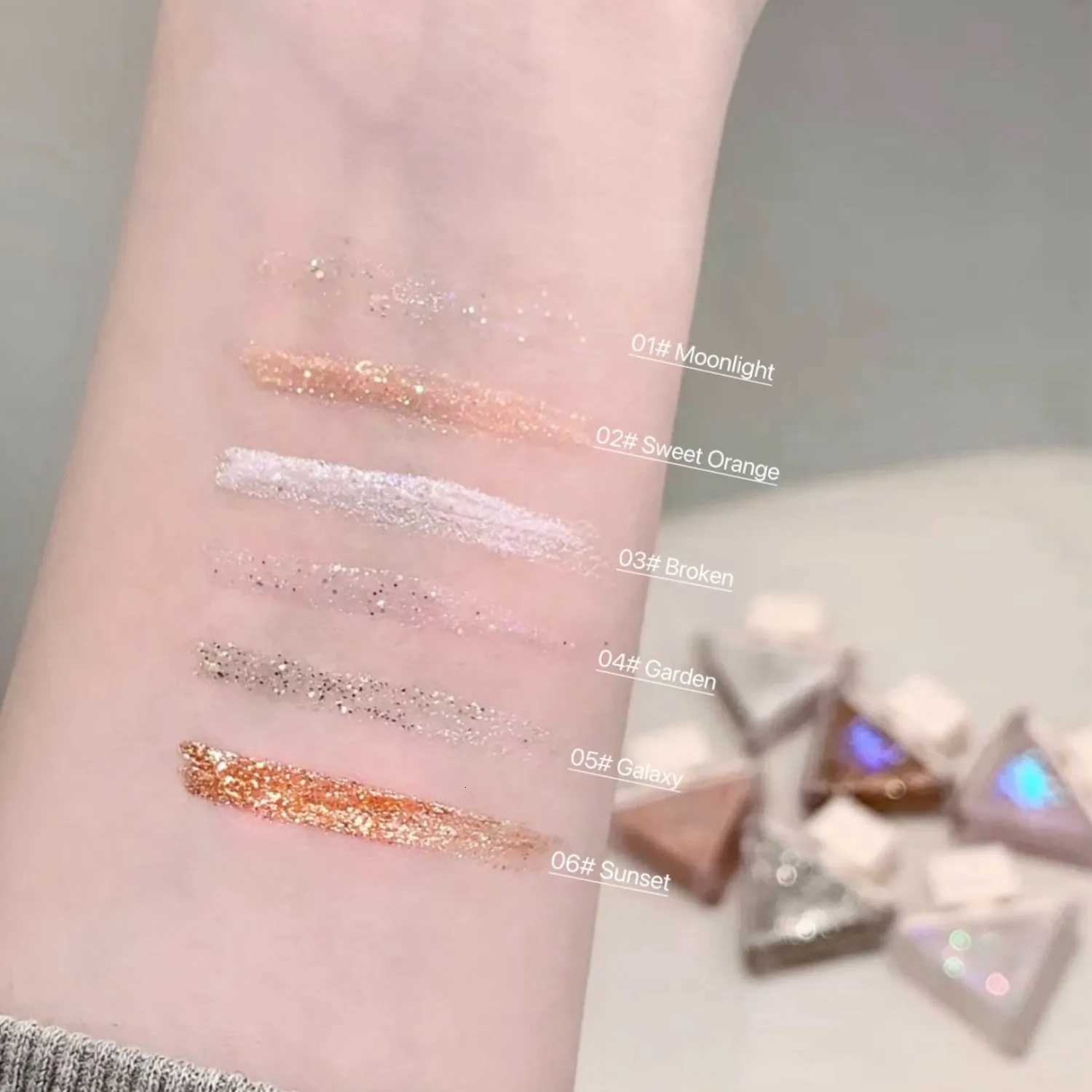 SHAQINUO Glazed Eyeshadow Liquid Pearlescent Glitter Brightens Highlight Silkworm Liquid EyeshadowT251122