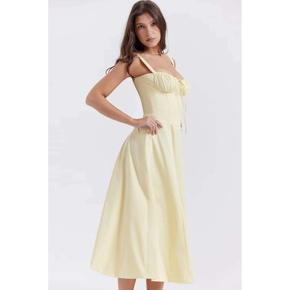 DHEssentials Women's Printed Sexy Dress, High Open Elegant Off Shoulder Long Skirt, Backless Tight Summer Outfit, Front Yard