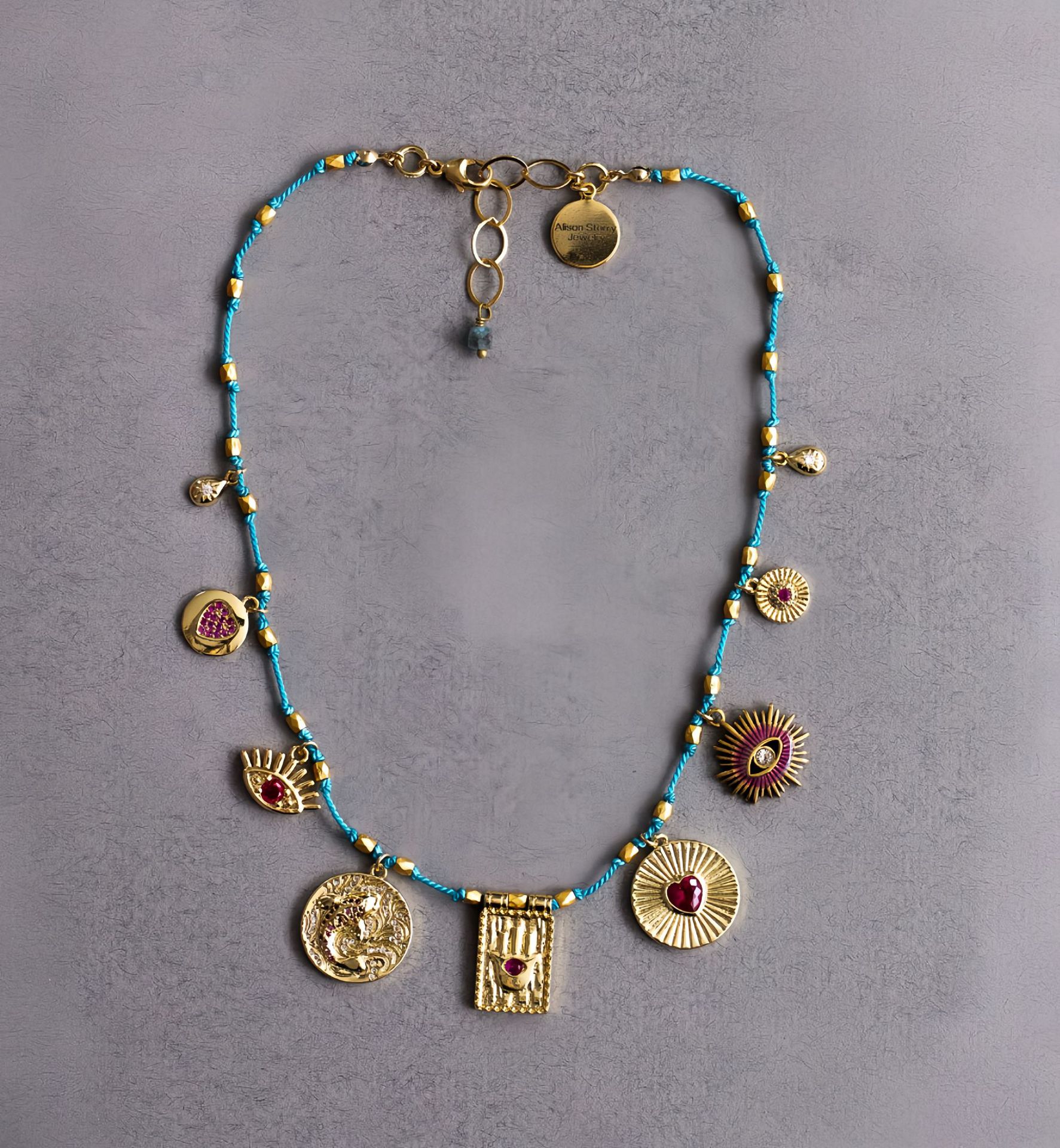 Hot selling colorful oil drop pendant colorful rope necklace heart-shaped personality hip-hop unisex