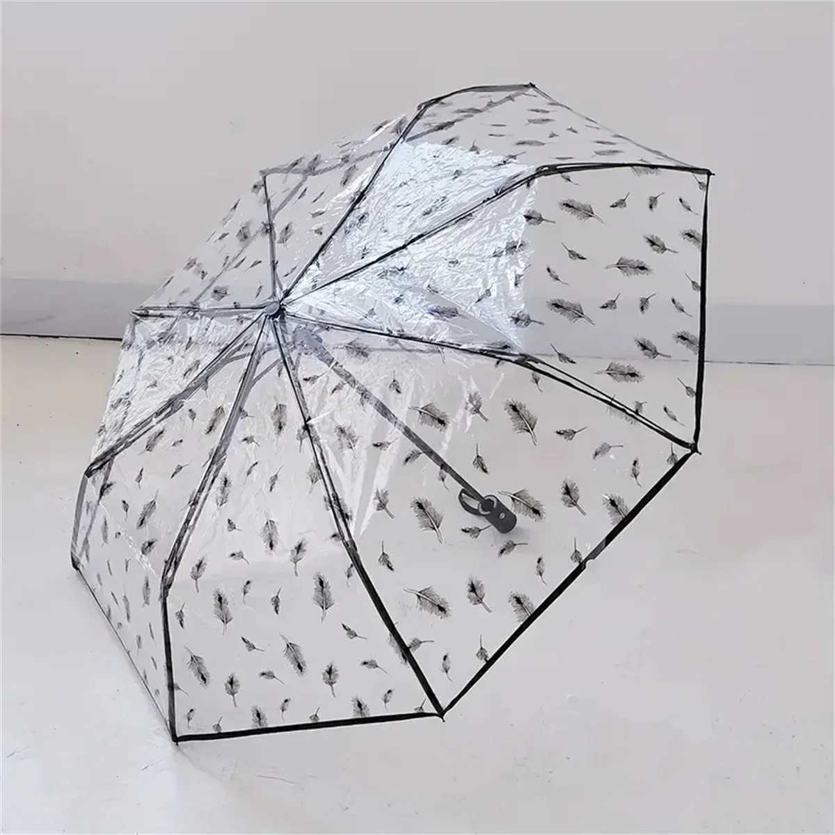 Large Transparent Automatic Umbrella DIY Painting Foldable Rain Umbrella for Adults Kids Art Craft Waterproof CanopyM251122