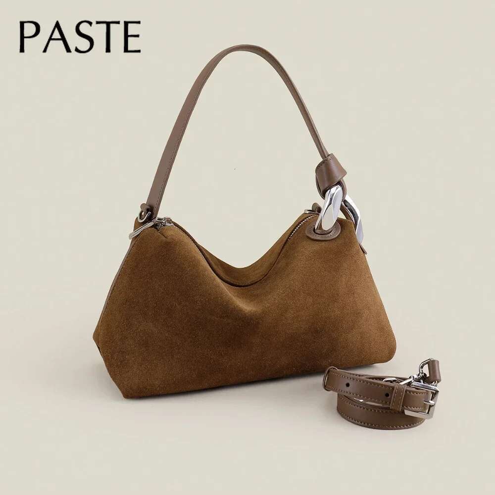 Upgrade Version Dark Red Coffee Matte Suede Leather Pillow Tote High Quality Women S Handbag Winter Autumn Female Shoulder Bag Bag