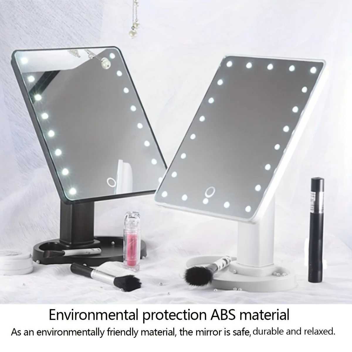 1PC Touchscreen Makeup Mirror - Adjustable Desk Vanity Mirror with LED Lights for Perfect Makeup Application M251122