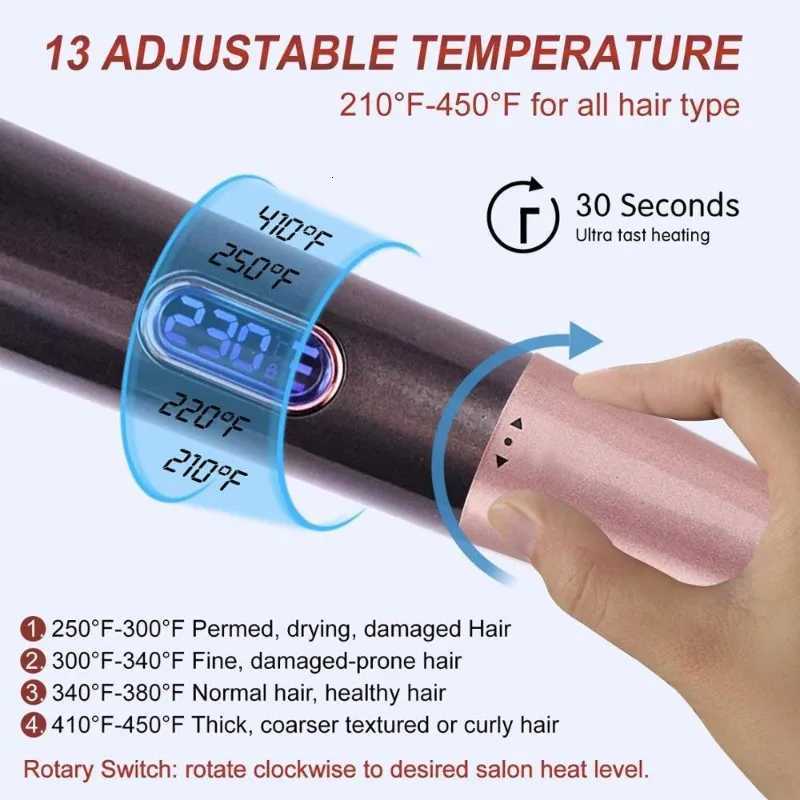 A02V- Tourmaline 3-In-1 Hair Styler-Curler Straightener Waver With LCD Display And Rotating Temperature Control EU PlugT251122
