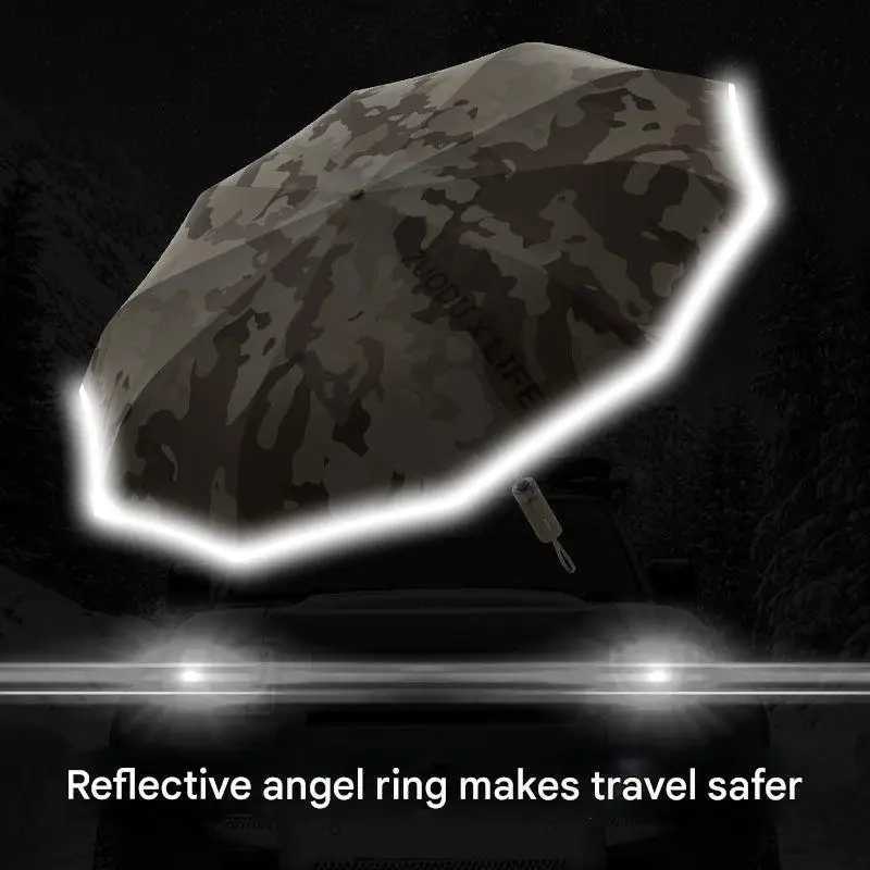 Fully Automatic Camouflage Umbrella for Men Enlarged Thickened Reinforced Large Size Wind-resistant Foldable Business UmbrellaM251122