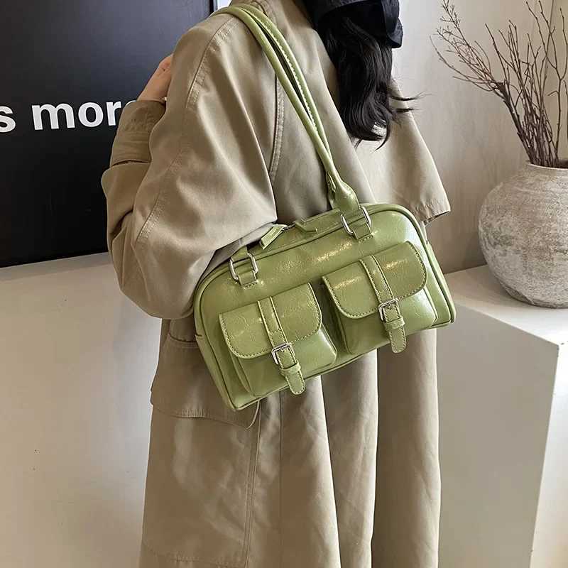 Vintage Pu Leather Women Shoulder Bags New Arrival Fashion Ladies Commuter Tote Bag Female Underarm Luxury Large Handbag PurseT251122