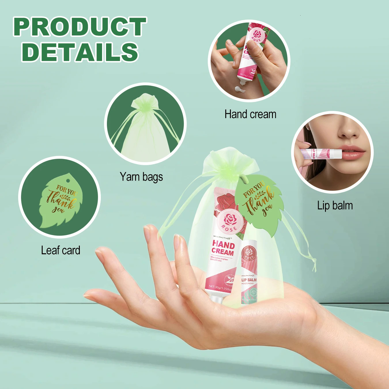 10 sets of assembled gift flavors hand cream and lipstick including gauze bags love cards 251103