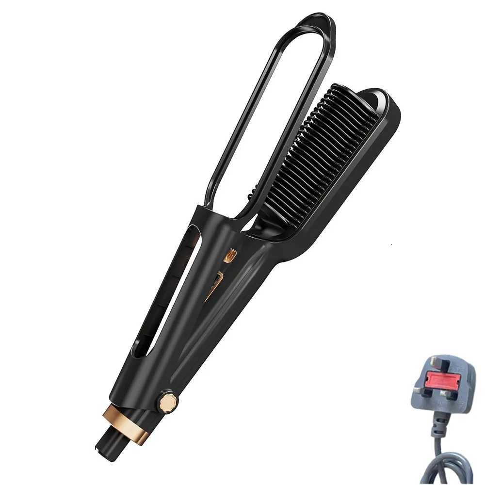 Anti Scald Electric Hair Straightening Comb 2 in 1 Fast Heating Negative Ion Straighten Brush Detangling Smooth Comb TeethT251122