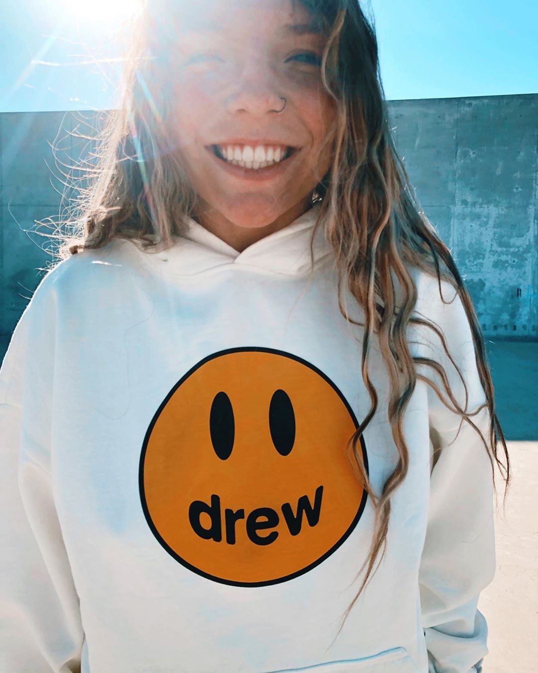 Drew House DREW Justin Smiling Bieber High Street Loose Long Sleeve Hoodie