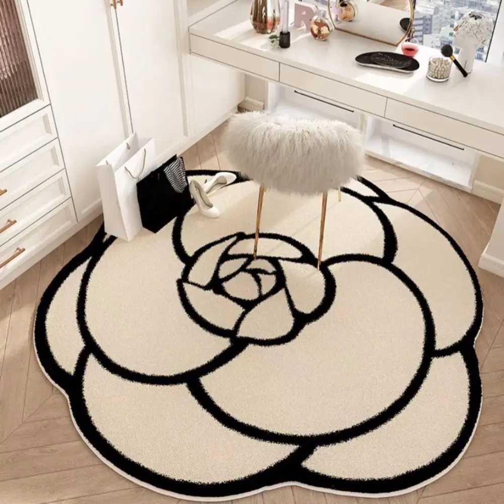 New luxury Crystal Velvet Camellia Carpet Absorbent Quick-Drying Floor Rugs Non-slip 60x60CM Floor Mat Living Room BathroomM251122