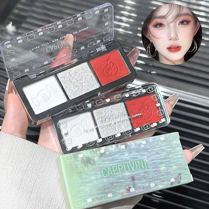 CAPPUVINI summer three color eye shadow pearl fine flash matte easy to make up lasting no powderApply makeup naturallyT251122