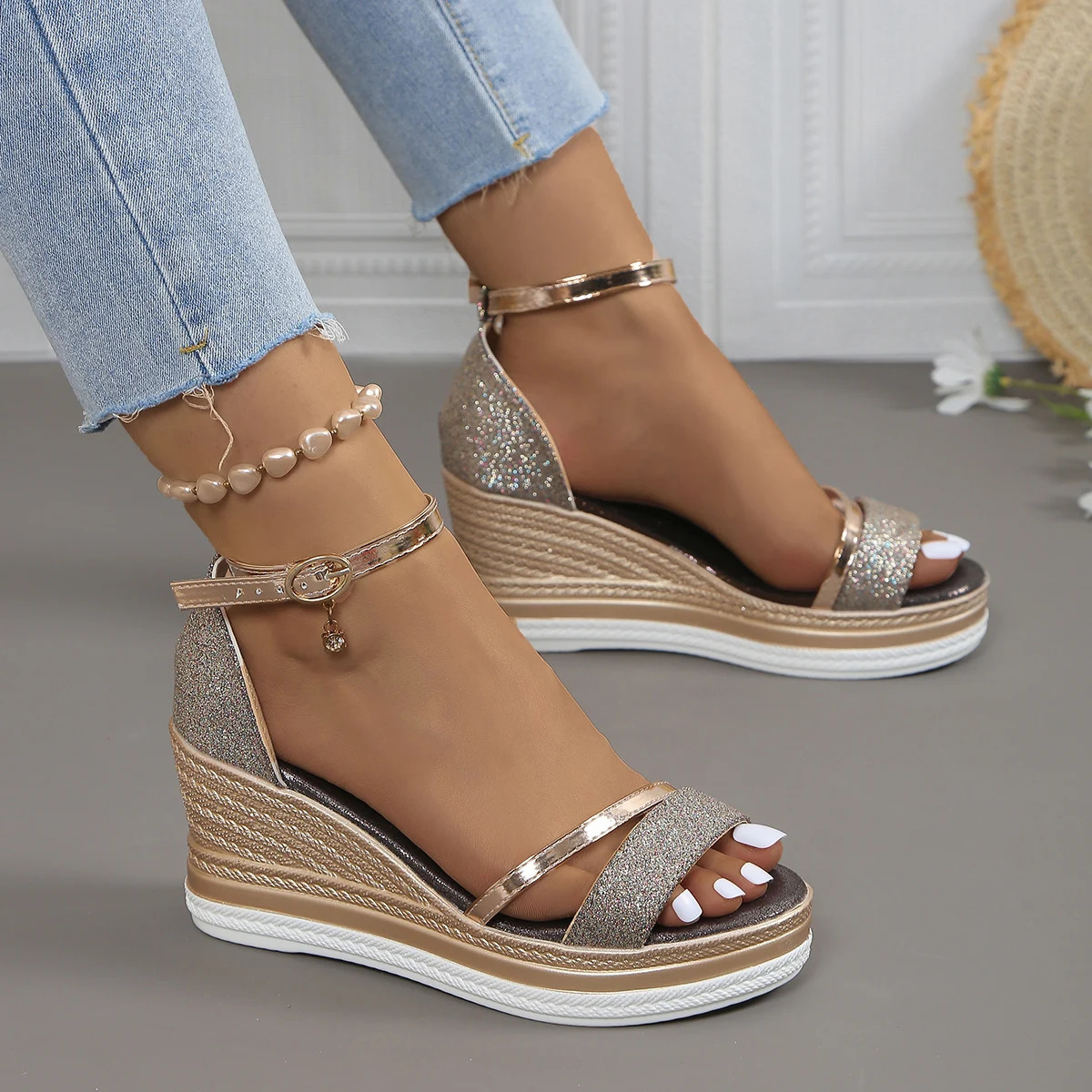 Womens Sandals Leisure Platform High Heels Wedge y Fashion Summer Comfortable Sexy 250421BJ - view 7