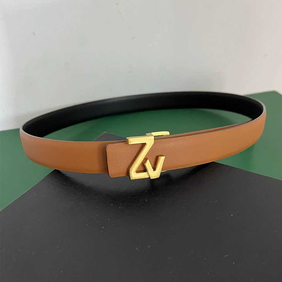 Luxury thin 25mm Reversible Leather Brand Belt Women Design Lady Girl Belt for women Waist Belt Chic Dress Party Belt for jeans J251122