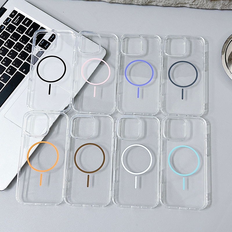16E Magnet Wireless Charging Cases For Iphone 17 Air 16 15 Pro Max 14 Plus 13 12 11 X XR XS 8 7 Clear Hard PC Plastic Acrylic Soft TPU Magnetic Fashio
