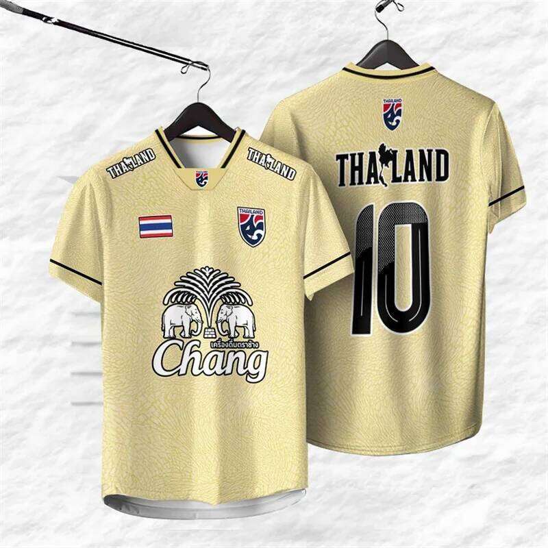 Thailand Number 10 Jersey T-shirt For Men Elephant Print Graphic Short Sleeve Sport T Shirt Outdoor Summer Daily Breathable Tee