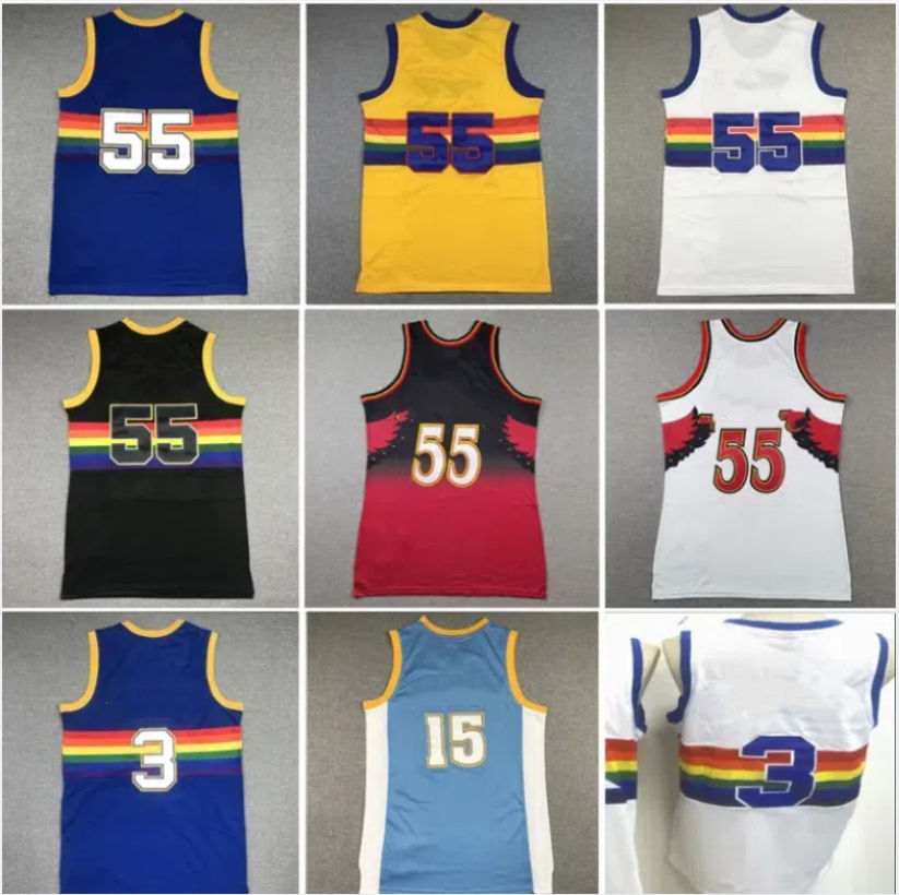 Stitched Dikembe Mutombo Basketball Jerseys Allen Iverson Carmelo Anthonyy Retro Classic vintage Jersey embroidery Men