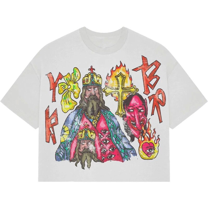 Designer Y2K T Shirt Streetwear Men Women Clothing Cartoon Graphic Print Short Sleeve Harajuku Hip Hop Trendy New T Shirt
