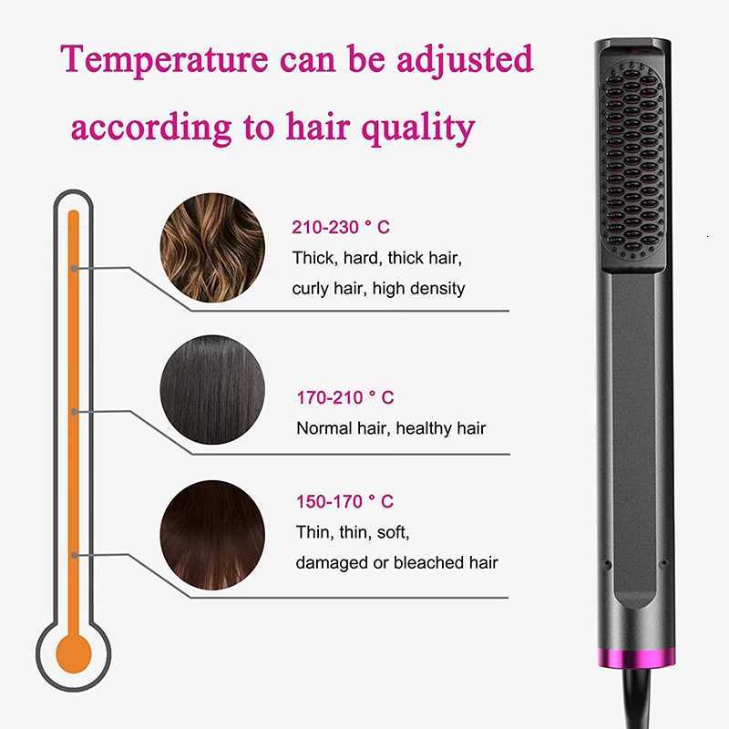 Ceramic Comb Straighter Hair Straightener Straightening Brush 2 In1 Professional to Straighten Electric HairT251122