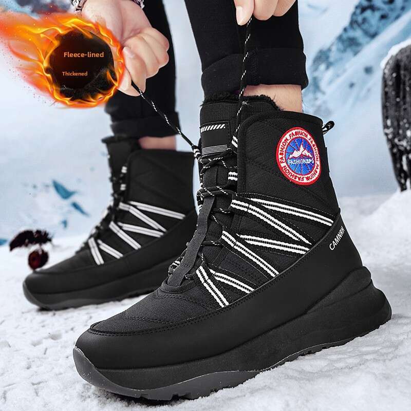 Fashion Classic Designer Boots for Men and Women Warm Winter Snow Boots Fleece-Lined Thickened Non-Slip Cotton Shoes Men's High Top Lace-up Outdo