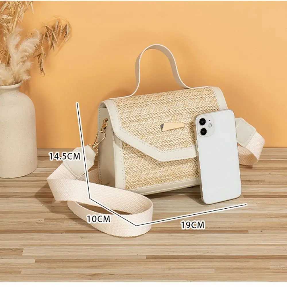 Womens woven straw bag large capacity fashionable cross body messenger bag comfortable armpit bag travel beach bag W250421