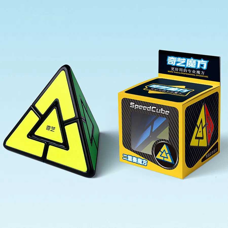 QiYi Duo Pyramind 2x2 Strange Shape Pyramid Magic Cube 2x2x2 Educational Puzzle Cubo Magico Toys Birthday Christmas Gifts W251122