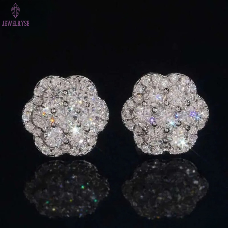 Elegant Dazzg Trendy wer 10MM Moissanite Dia Ear Studs For Men Women Hip Hop Jewelry Fine Earrings 10K Solid Gold