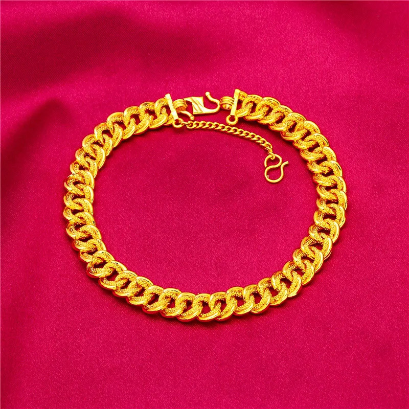 AU999 24K Gold Mens Dragon Set Polished Pendant Matte Wide Bracelet MicroDiamond Ring Head 251114