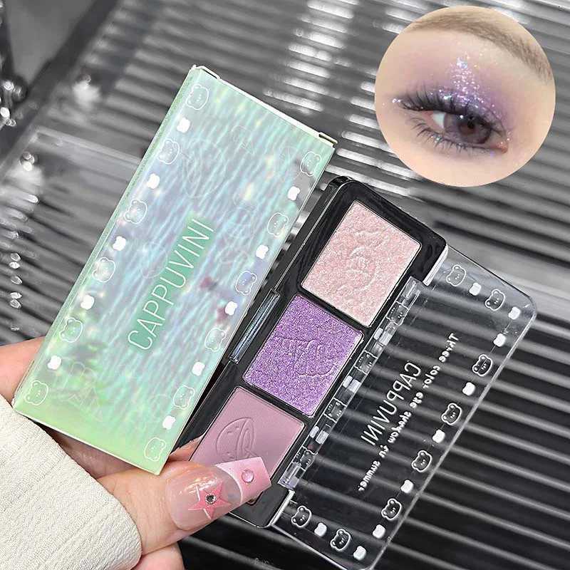 CAPPUVINI summer three color eye shadow pearl fine flash matte easy to make up lasting no powderApply makeup naturallyT251122