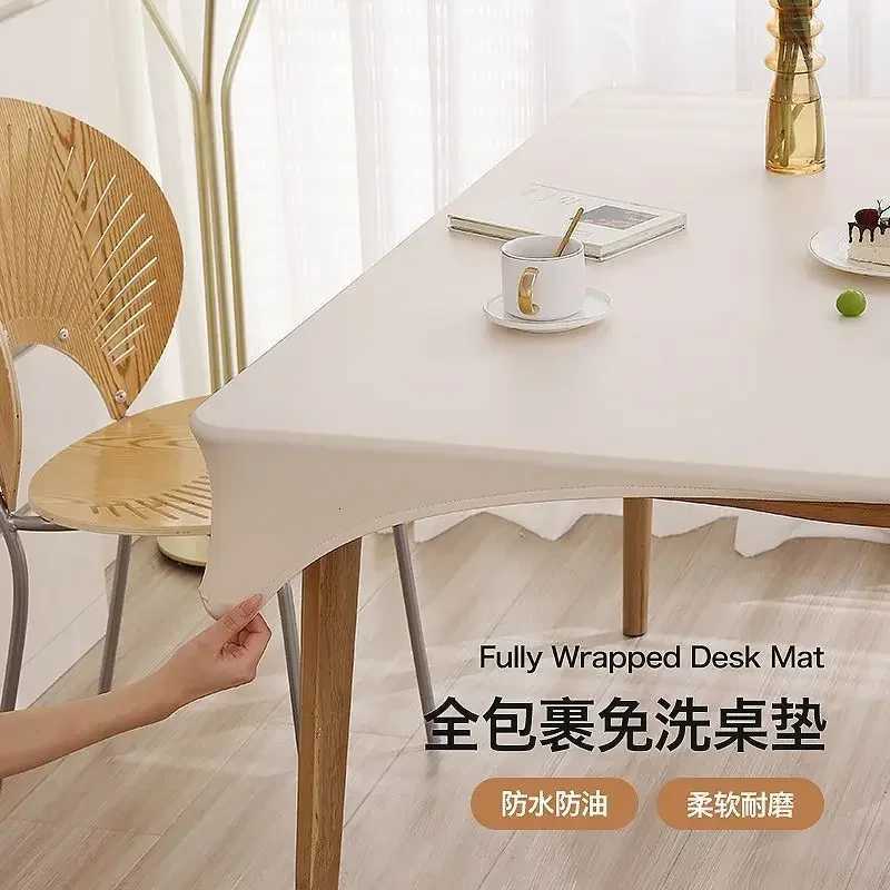 90 x 180cm Leather surface Waterproof Oil-proof Tablecloth Cover for Dining Table Square Surround Table Mat Elastic Protection C251122