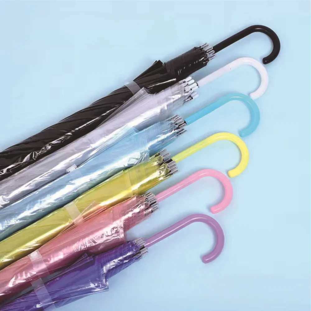 Transparent Umbrella Women Long Handle J Hook Beach Uv Girl Windproof And Rainproof Long Aesthetic Umbrella Not Easy To DeformM251122