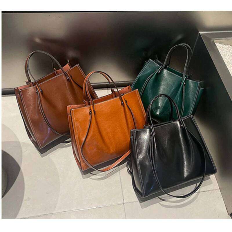 Toptrends Cowhide Genuine Leather Large Tote Shoulder Bags For Women 2025 Luxury Designer Shopper Office Work Ladies Handbags