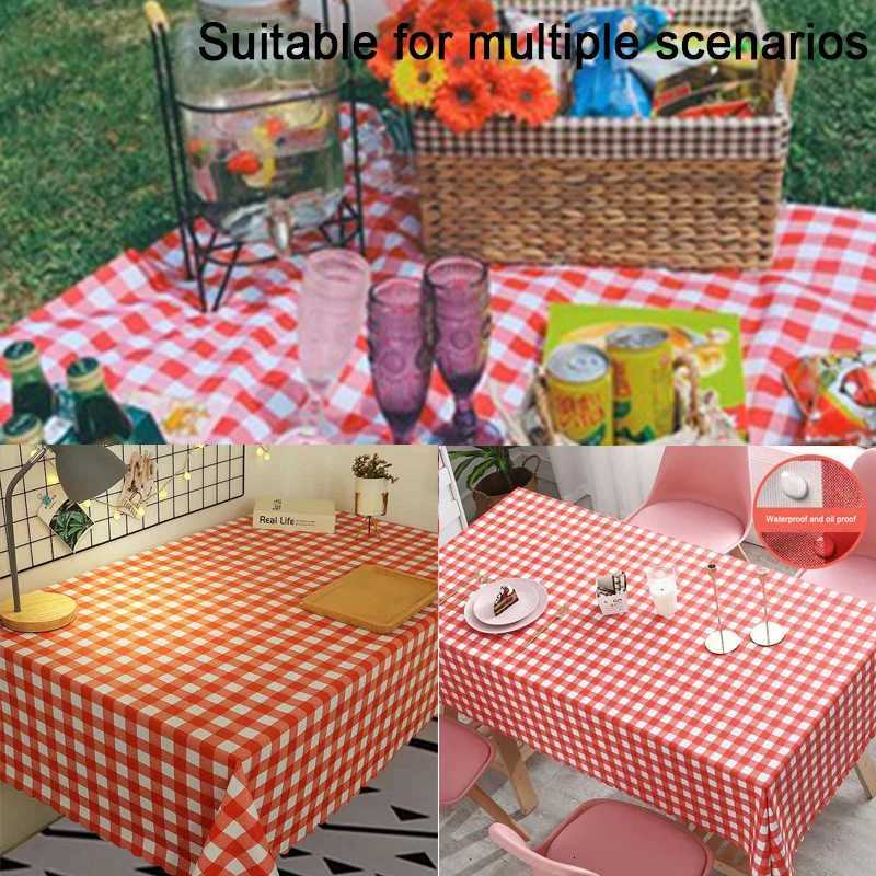 Disposable Thickening Red Checkered Tablecloth Party Weddings Home Decoration C251122