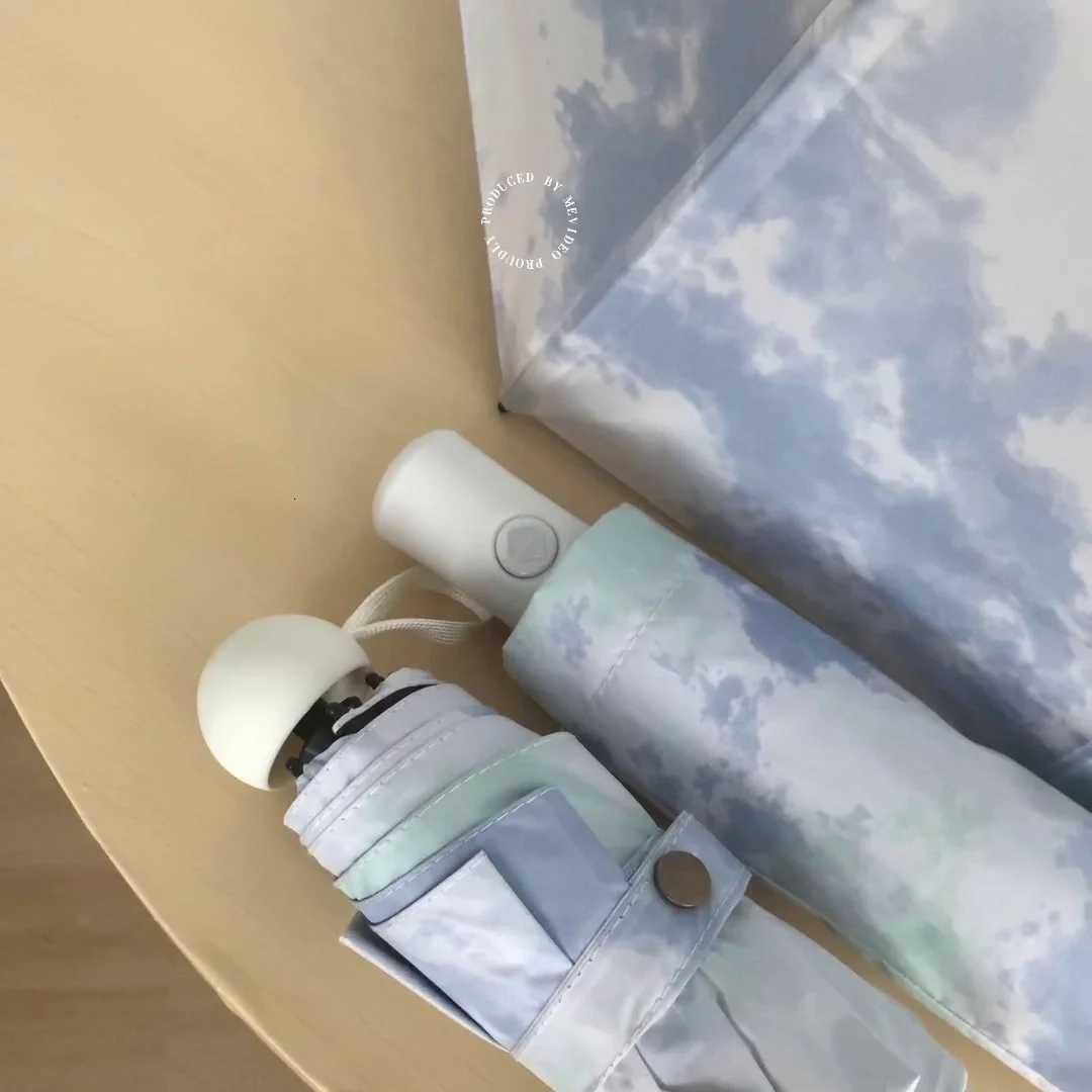 Three-fold sun umbrella vinyl sun protection manual folding umbrella sun rain dual-purpose womens ultraviolet protection smallM251122