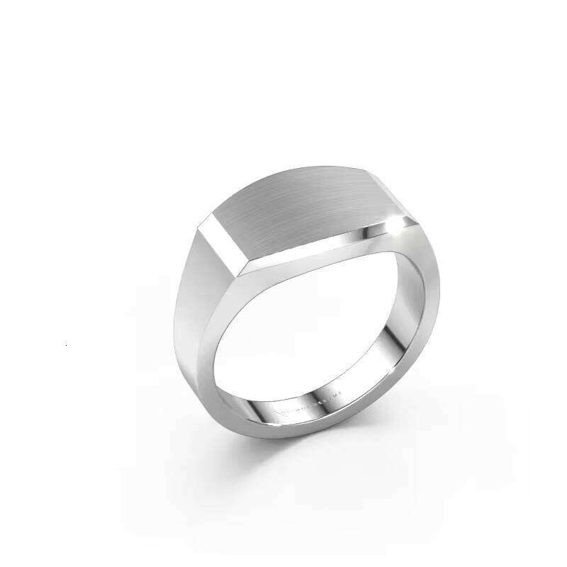 Pure Silver Premium Jewelry Logo Engraving Blank Signet Ring Men's New Arrival
