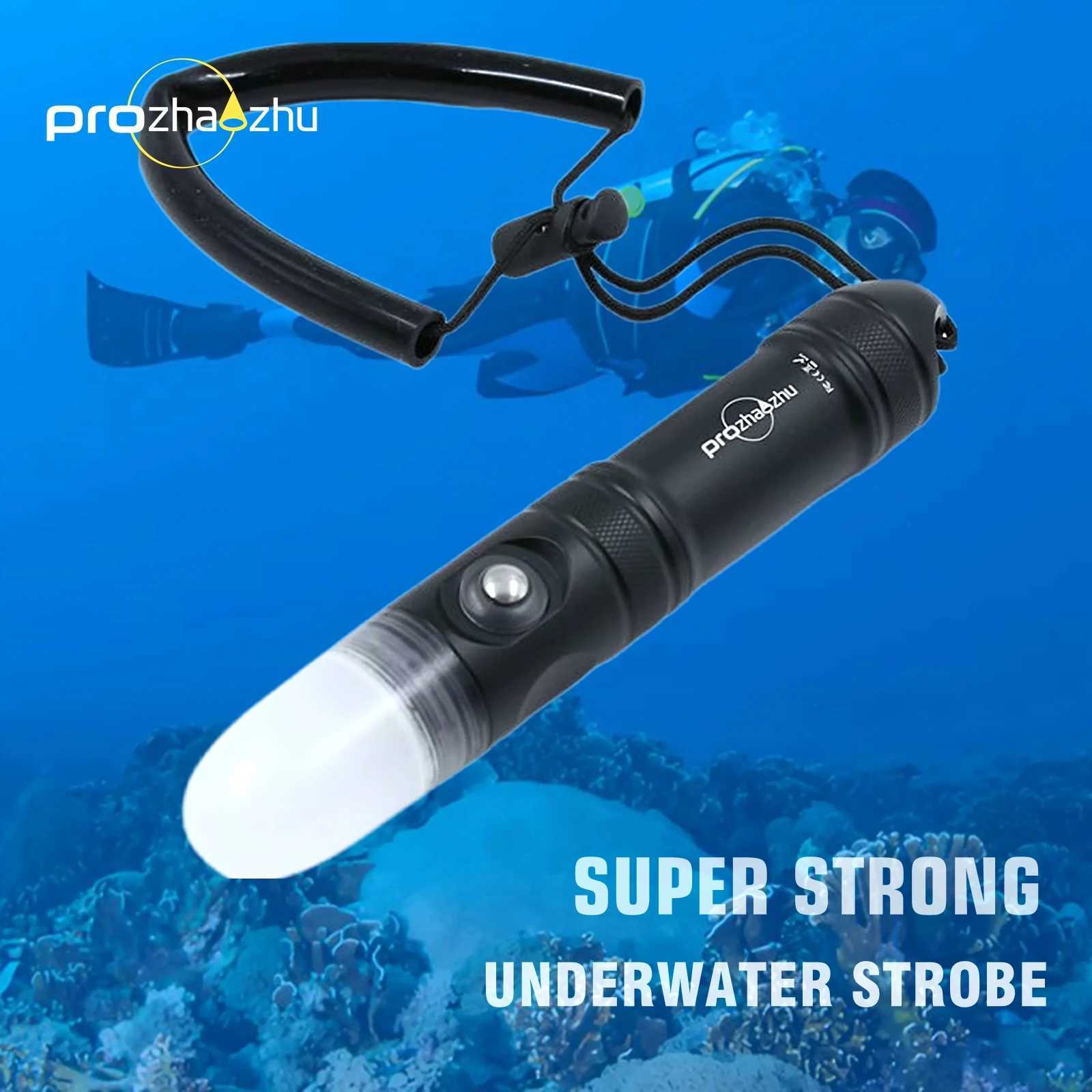 4000 Lumen Beacon Signal LED Diving Light IP68 100M 21700 Rechargeable High Power Diving Strobe C251122