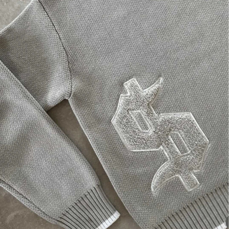 Men Gray Money Sign Sweater Y2k American Dollar Knit Pullover Vintage Classic Streetwear Warm Winter Crewneck Top Casual Fashion 251120