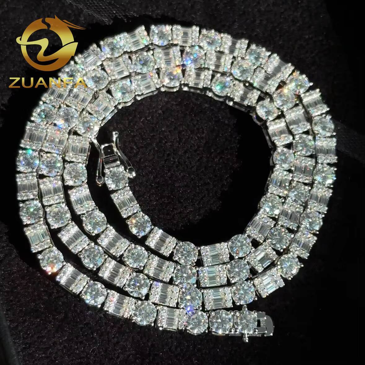 Pass Diamond Tetser 5mm 925 Silver Moissanite Tennis Chain Fashion Hip Hop Jewelry Iced Out Tennis Necklace