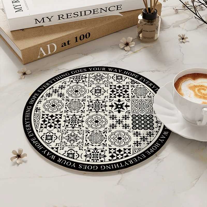 designer Retro Coaster Waterproof Round Dining Table Mat Oil Proof Plate Pad Water Cup Pad Home Decor Desktop Insulation Heat Pot Mat C251122