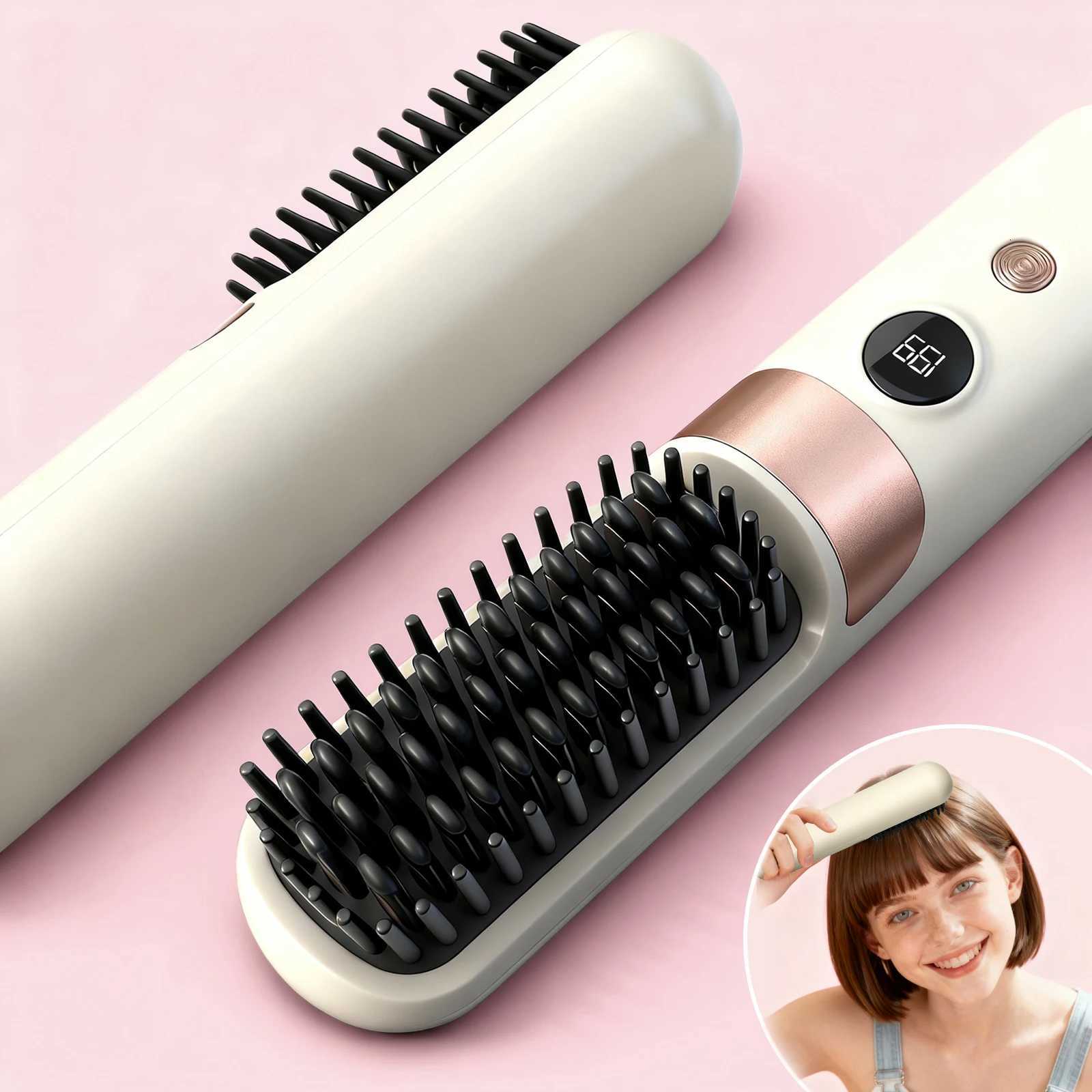 Cordless Rechargeable Small Flat Iron Short Hair Pixie Cut Bangs Mini Hair Straightener Brush Christmas Gift Idea For GirlT251122