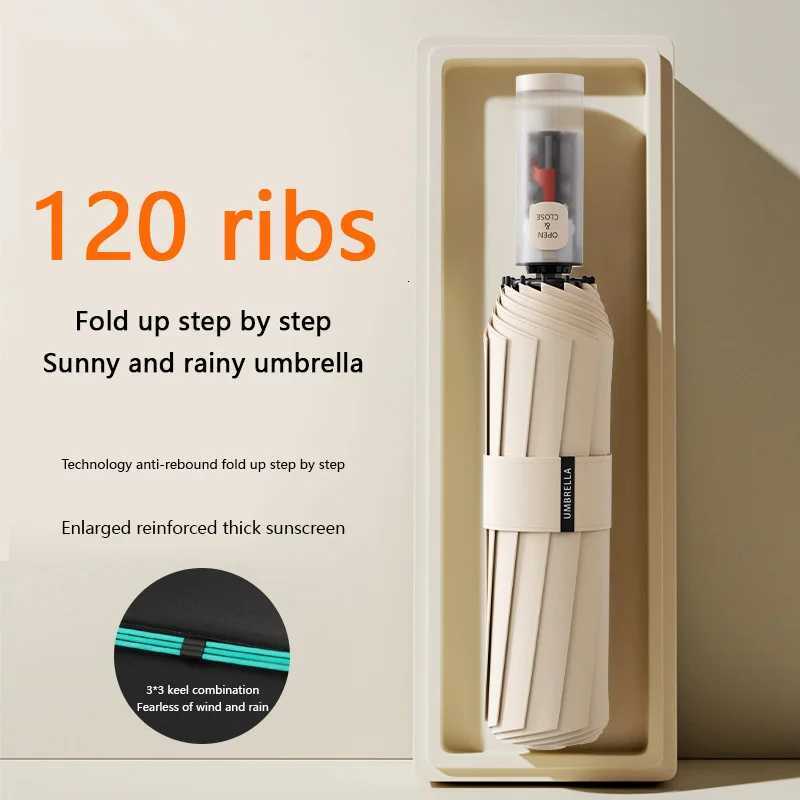 Dual Use Of Rain And light Double Large Umbrella Resistant Umbrella Automatic Fold Business Outdoor Travel UV Parasol And RainM251122