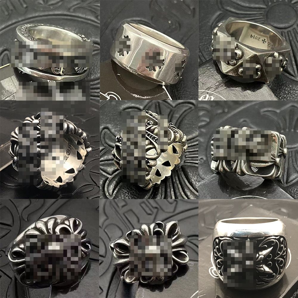 heartsjewelry Designer Chain Rings Fashionable Plated Hip Hop Men and Women High Quality Vintage Open Thai Silver Ring Jewe crome chromelies''heartslies hearts OJCT