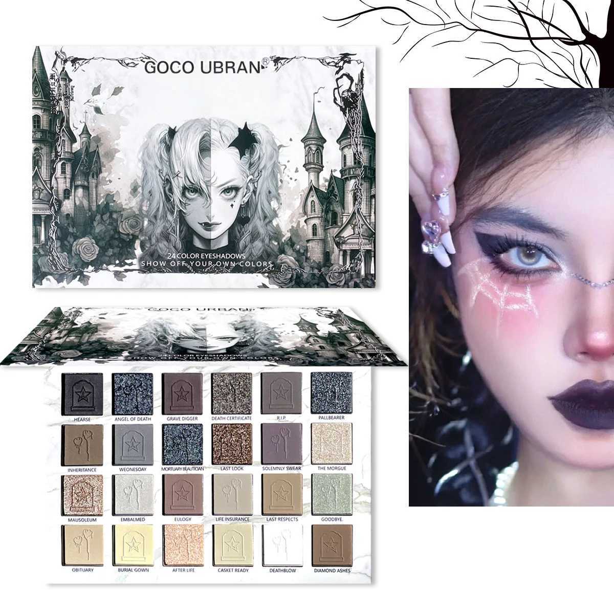 Dark Elf 24-Color Eyeshadow Palette - Vampire Inspired Matte/Shimmer/Glitter 12H Wear No Fallout Cosplay/Club/RaveHalloweenT251122