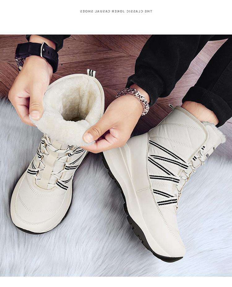 Fashion Classic Designer Boots for Men and Women Warm Winter Snow Boots Fleece-Lined Thickened Non-Slip Cotton Shoes Men's High Top Lace-up Outdo